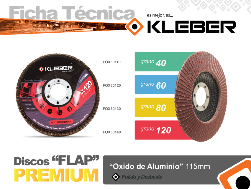 DISCO FLAP OXIDO DE ALUMINIO GRANO 120